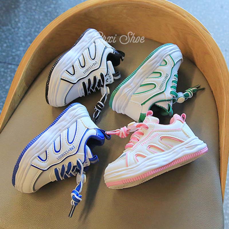 Oeteo Giày Chạy Bộ Đế Bằng Màu Hồng Dễ Thương Cho Bé