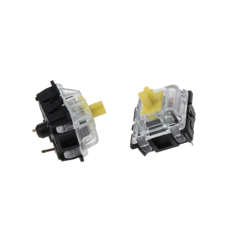 RUN♡ 10Pcs Mechanical Keyboard Gateron MX 3 Pin Yellow Switch Transparent Case