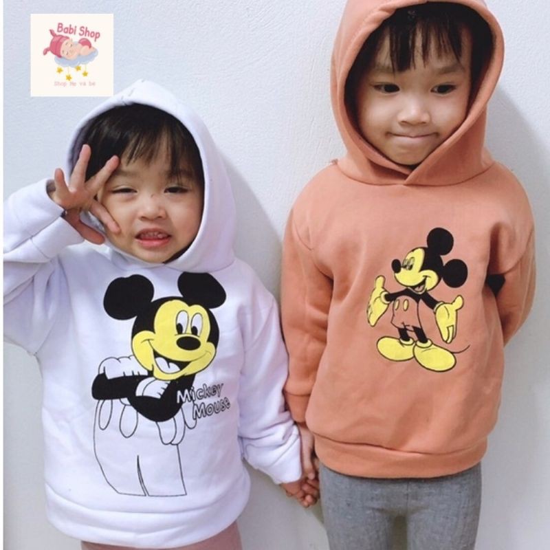 Áo nỉ bông hoodie Mickey cho bé trai và bé gái
