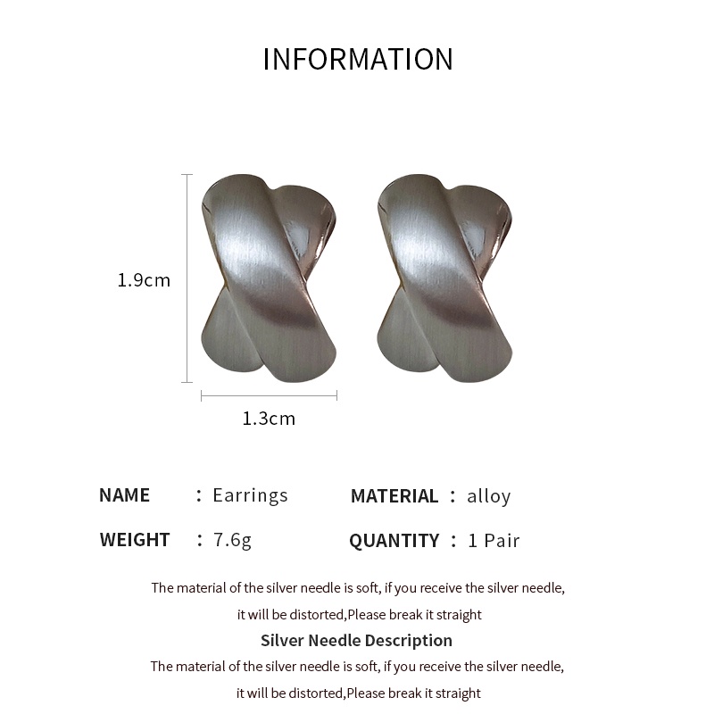 DREJEW Khuyên tai kim loại kiểu hình học phong cách Hàn Quốc cá tính cho nữ