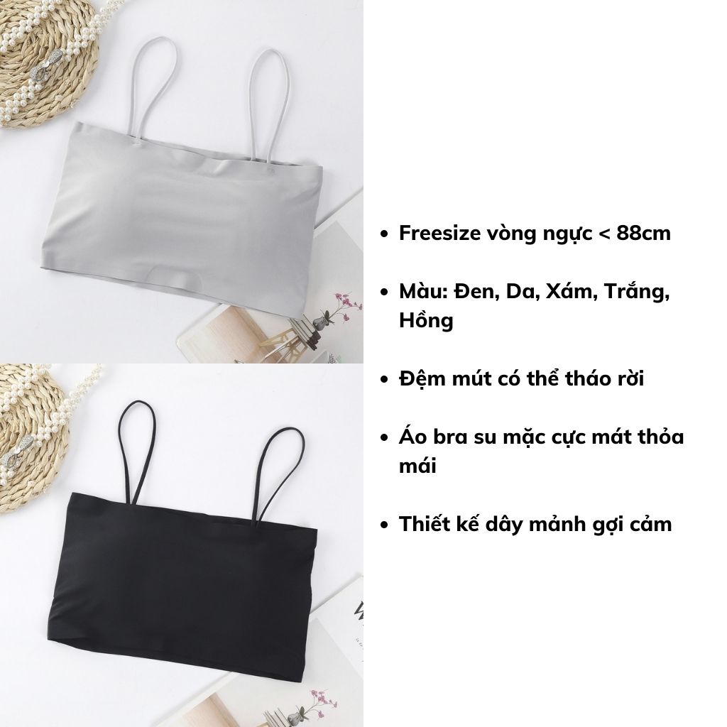Áo bra nữ 2 dây đúc su không gọng đệm mút mỏng đẹp mặc mát DEVARI B8881