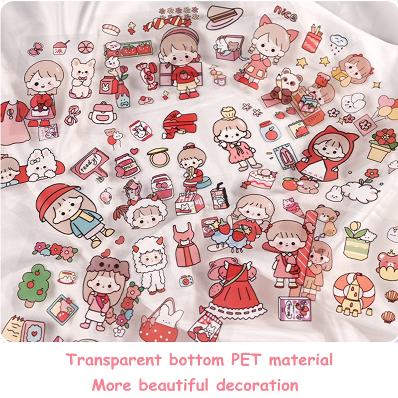 Set 100 Miếng Dán Giấy Thủ Công Hoạt Hình Dễ Thương Không Dùng Trang Trí