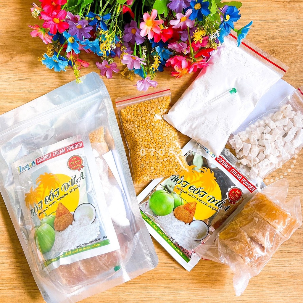Một set nguyên liệu nấu chè dưỡng nhan/ chè bưởi/ sâm bổ lượng/ sương sa hột lựu/ milo dầm gói 408g