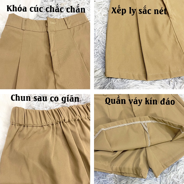 Quần giả chân váy tennis xếp ly chữ A dáng xòe lưng chun có bigsize chất kaki mịn đẹp lên dáng cực xinh CV33