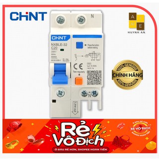Cầu dao Aptomat chống giật, chống dòng rò CHINT 2P (1P + N ) 16A - 63A, 220VAC ( Hàng chính hãng xuất khẩu )