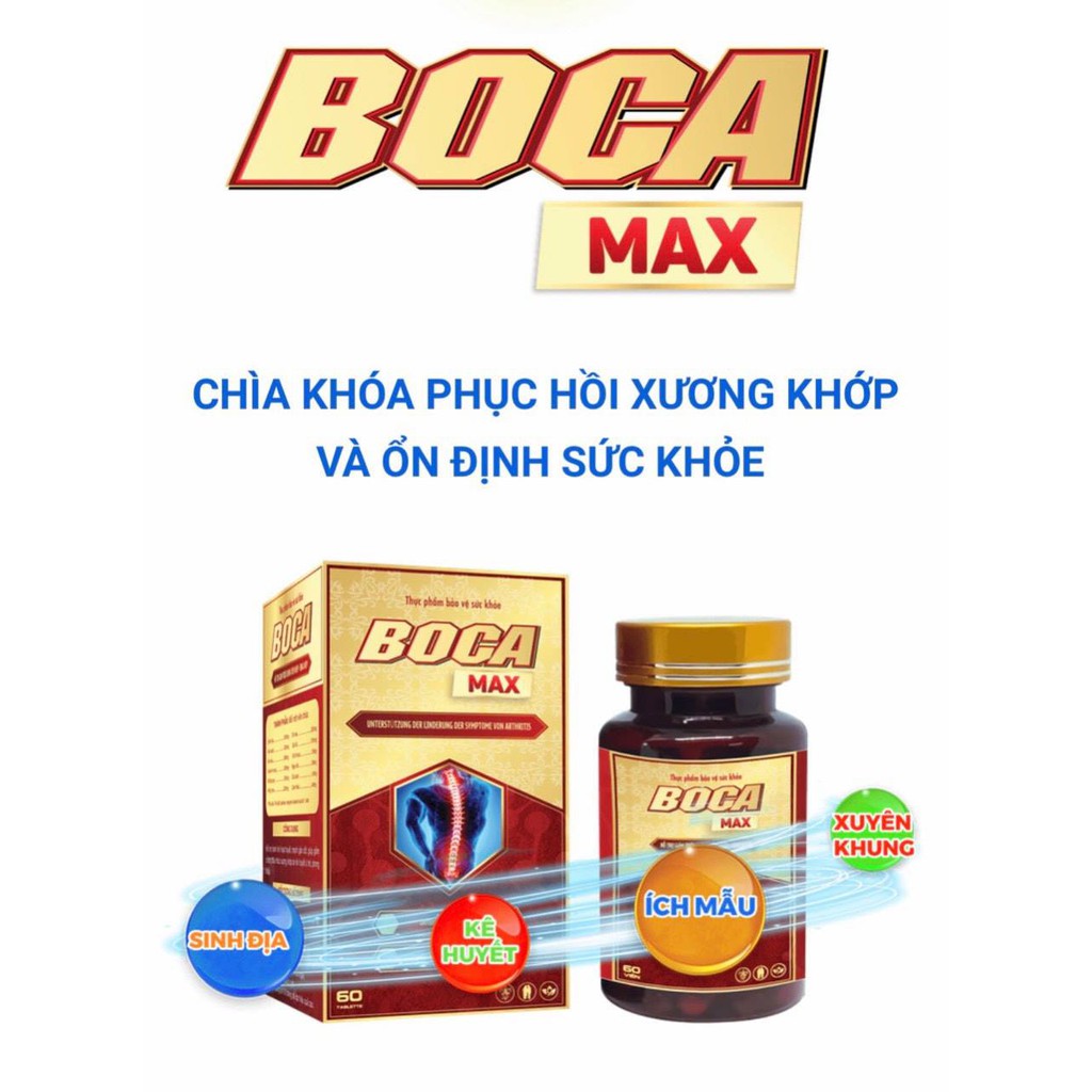 Boca max - giúp giảm viêm khớp, sưng khớp - hộp 60 viên - Thuốc Việt 24h