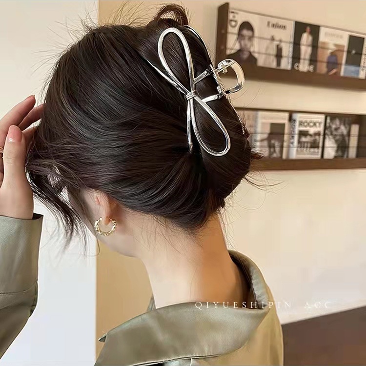 Kẹp Tóc Hình Nơ Bằng Kim Loại Cỡ Lớn Thời Trang Cho Nữ