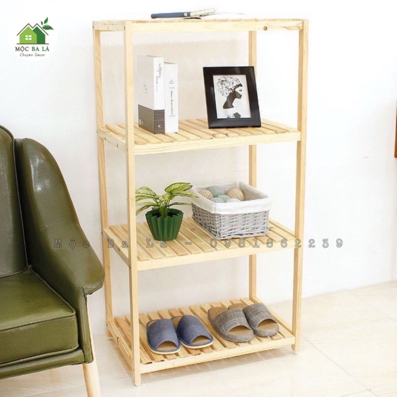 KỆ GIÀY DÉP - KỆ ĐA NĂNG DÀI 80cm Bằng Gỗ Thông Cao Cấp