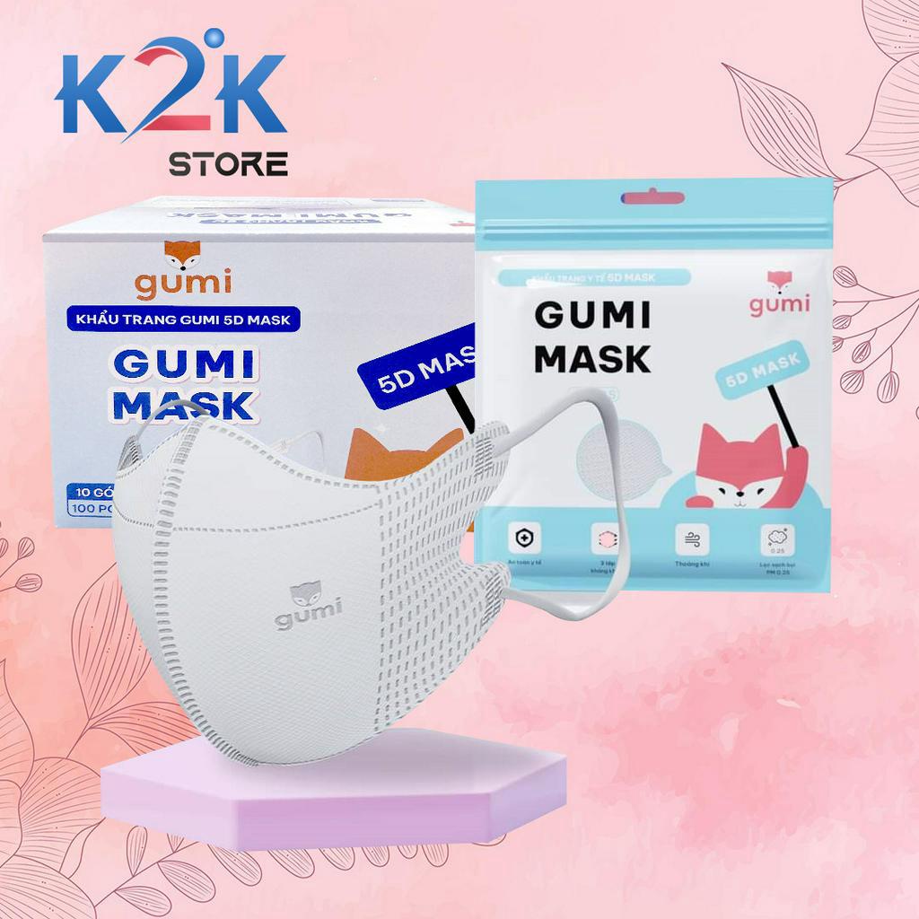 Khẩu Trang 5D - Khẩu Trang 3 Lớp  Cao Cấp Chính Hãng GUMI
