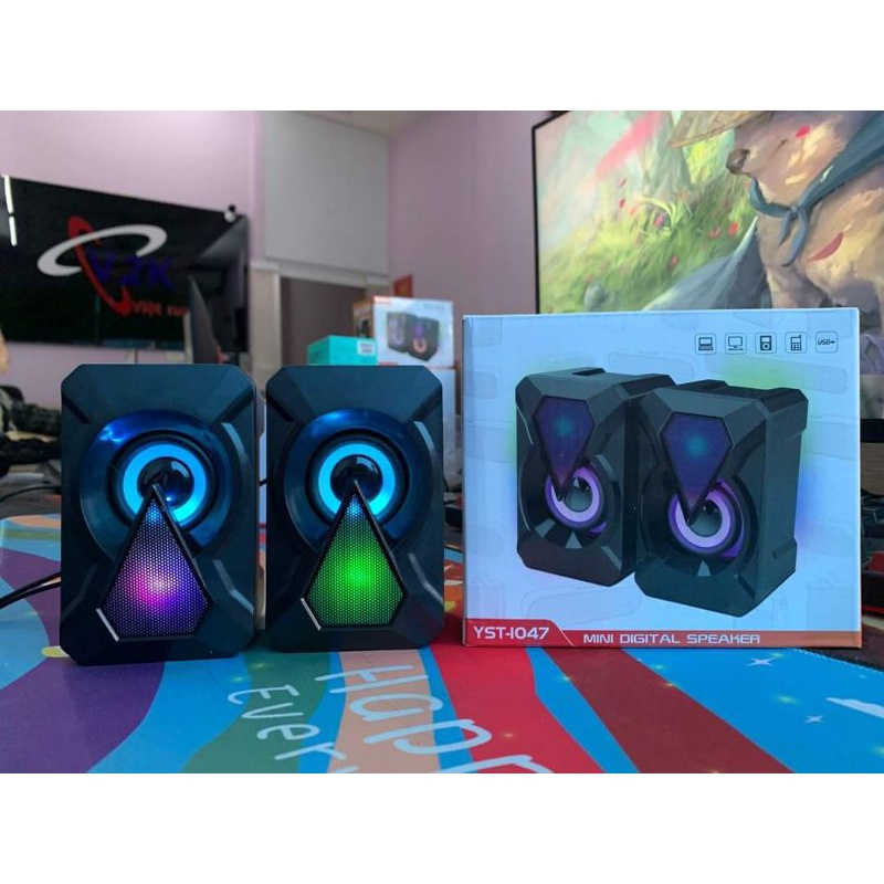 Bộ Loa Vi Tính 1047 Cao Cap Loa Máy Tính PC Laptop Mini Đèn Led Đổi Màu Cực Chất