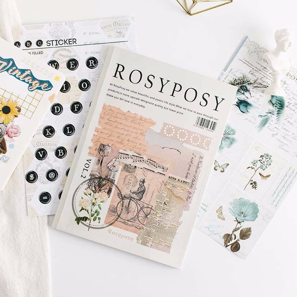 Bộ Nhãn Dán Trang Trí Sổ Tay Hình Gấu Rosy Posy Kiểu Vintage Dễ Thương DIY