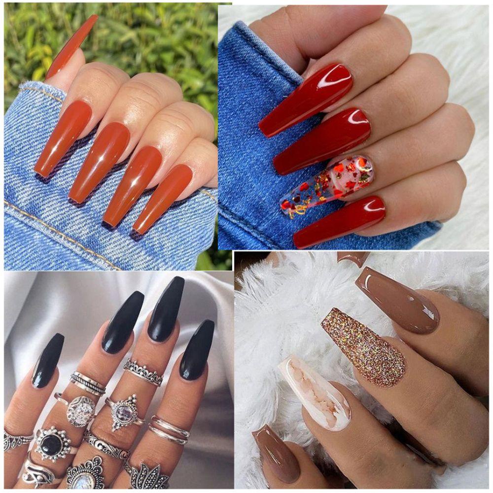Bộ Móng Tay Giả Chất Liệu ABS Trong Suốt Siêu Dài 12 Kích Cỡ Khác Nhau Ốp