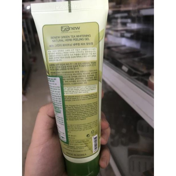 (Giá sỉ ) Tẩy da chết trà xanh cao cấp Hàn Quốc Benew Green Tea Peeling Gel (120ml)