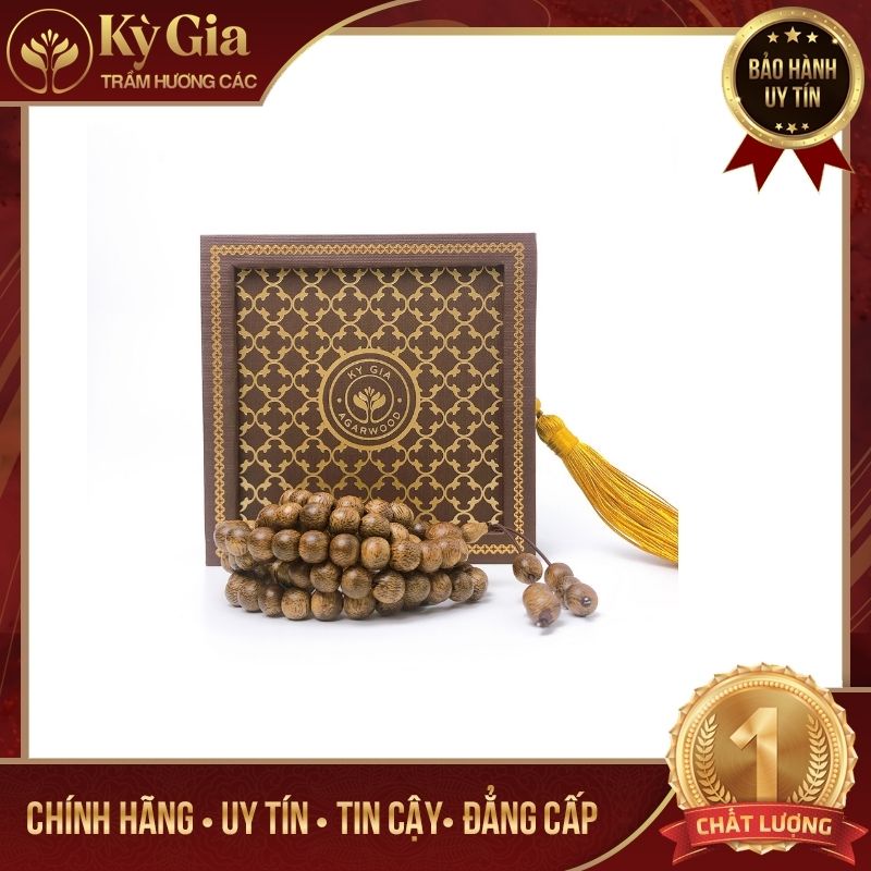 Vòng Trầm Hương Kỳ Gia 108 Hạt Trầm Tự Nhiên, Sang Trọng, Cao Cấp