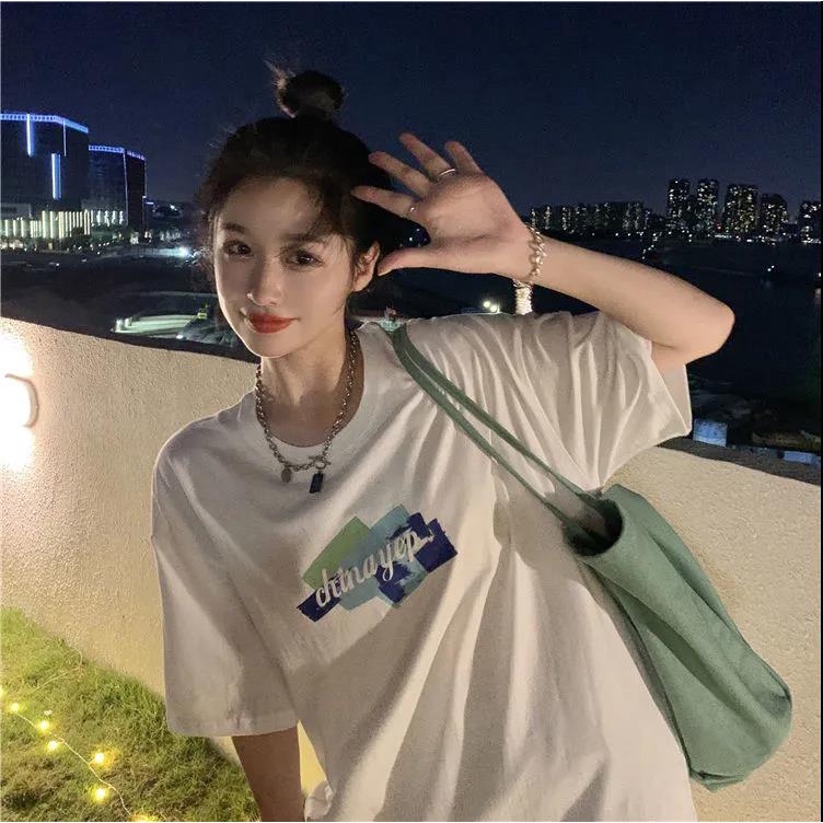 NRVP Áo Thun Nữ Cổ Tròn Ngắn Tay Thời Trang Mùa Hè Phong Cách Hàn Quốc 2022