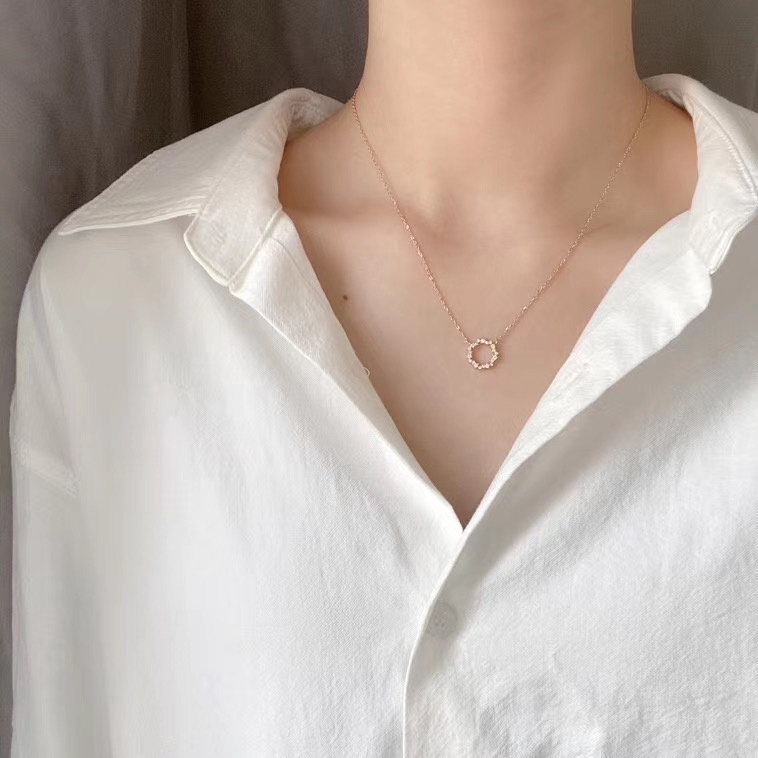 Vòng Cổ Họa Tiết Vòng Hoa Màu Vàng/Bạc Phong Cách Nhật Bản Dễ Thương Chống Nước Không Phai
