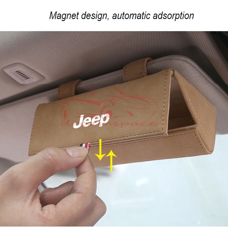 Hộp đựng kính mát in logo Jeep cho xe hơi