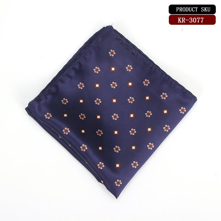 Khăn cài áo vest cho nam - pocket square họa tiết hoa nhí