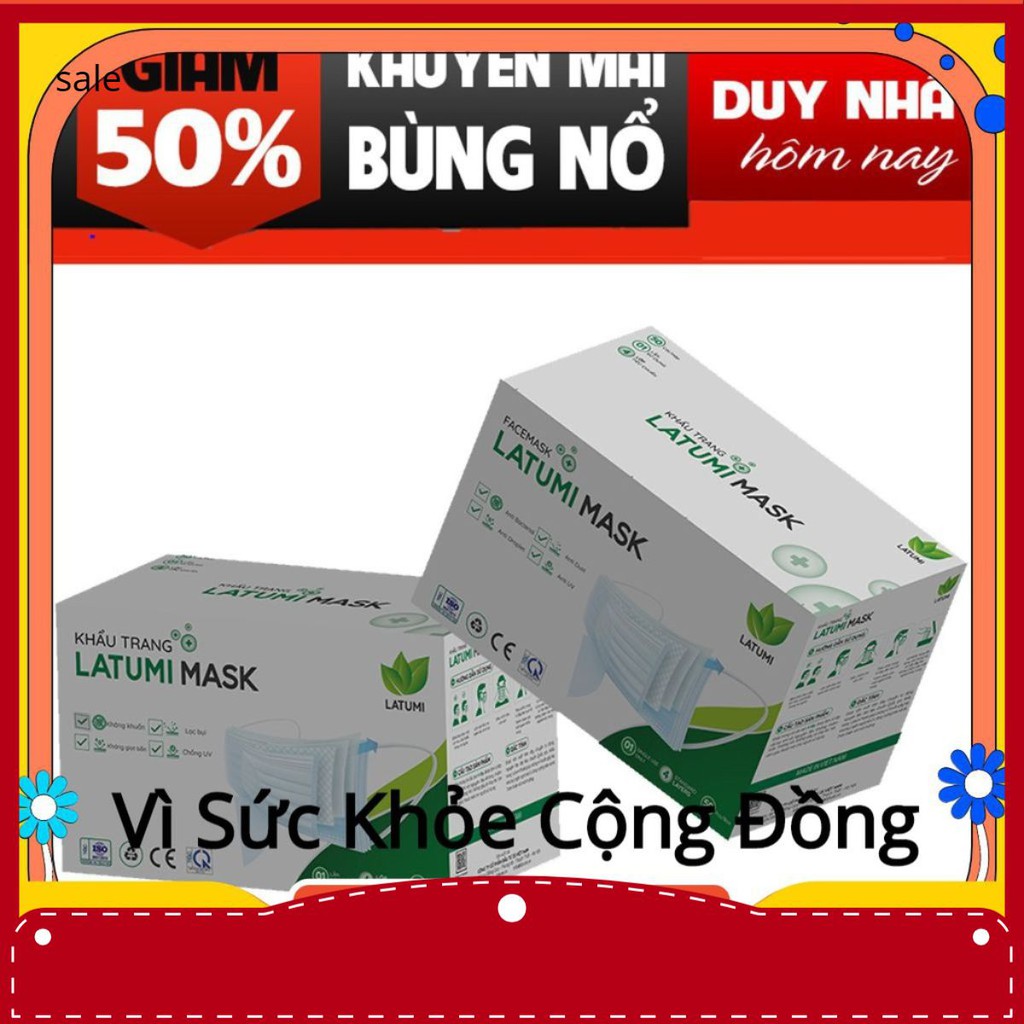 Khẩu Trang Y Tế 4 Lớp Kháng Khuẩn Cao Cấp LATUMI Chính Hãng Ngăn Giọt Bắn, Ngăn Bụi sasukenaruto