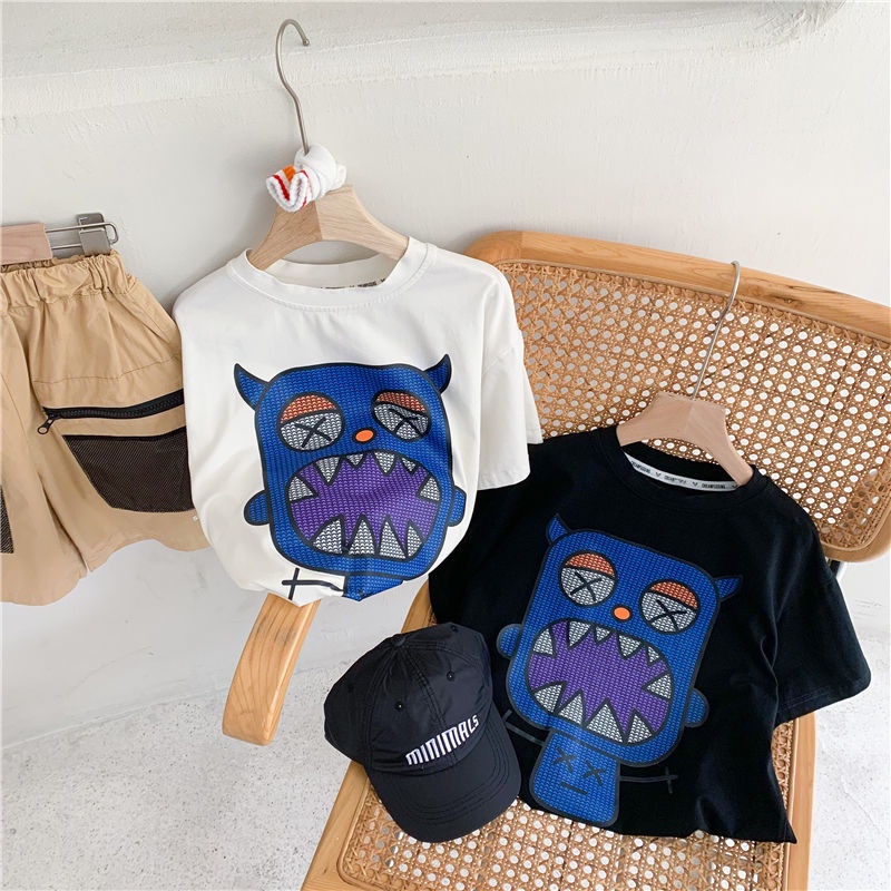 Áo Thun Cotton Trơn Tay Ngắn Thoải Mái Hợp Thời Trang Cho Bé Trai