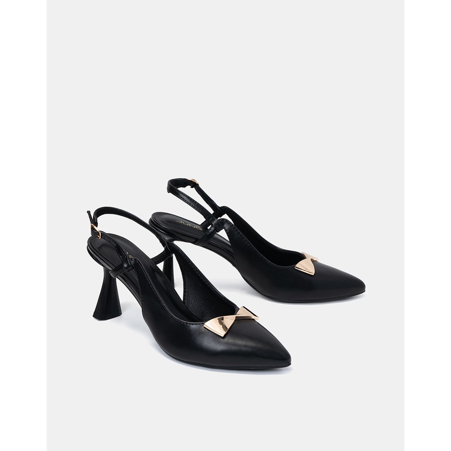 Giày Cao Gót 7cm Nữ Thời Trang JUNO Slingback Gót Thanh Đính Khóa Trang Trí CG07123