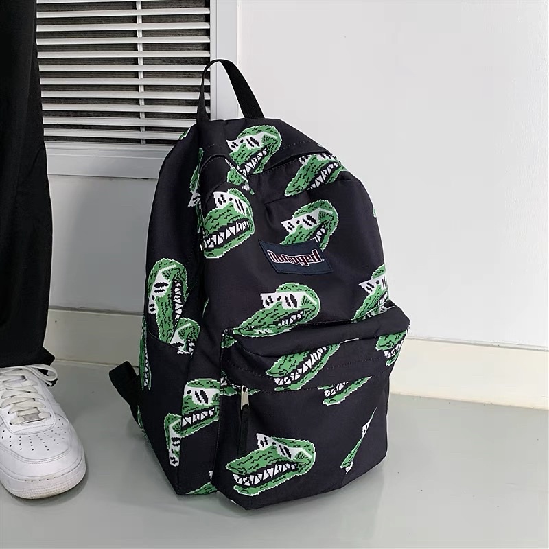 Balo hình Cá sấu phong cách học sinh sinh viên đựng vừa sách vở laptop cặp unisex đi học đi làm