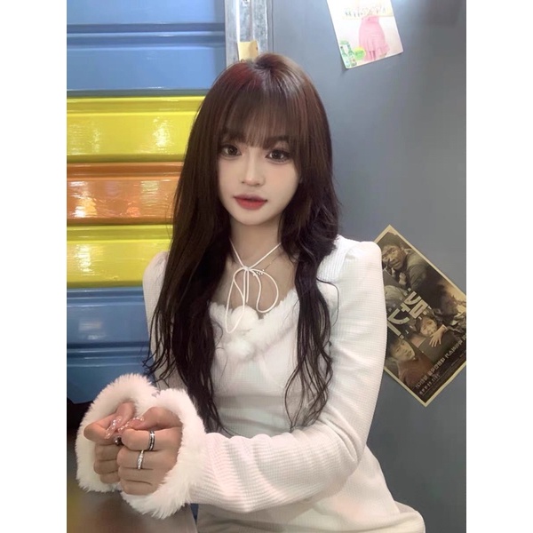 Đầm phối lông thỏ siêu sang chảnh