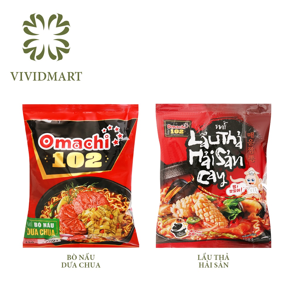 [Gói lẻ] MÌ NẤU OMACHI 102 VỊ BÒ NẤU DƯA CHUA, VỊ LẨU THẢ HẢI SẢN CAY – GÓI 120G/108G – MASAN | BigBuy360 - bigbuy360.vn