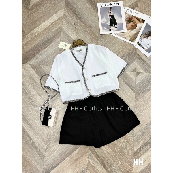 Set áo kiểu cổ V kèm quần tacta sang chảnh ☘️☘️☘️☘️SL alohashop91