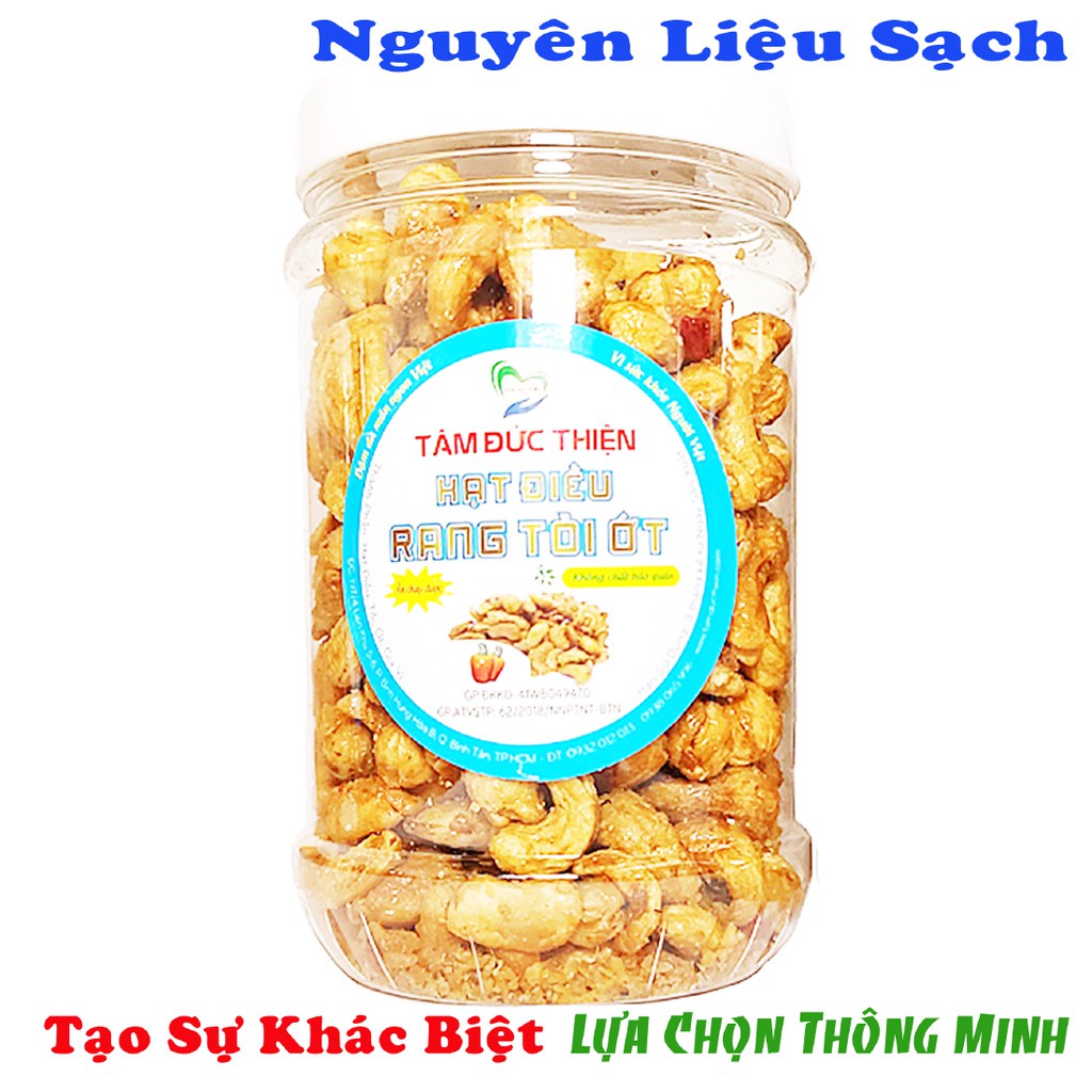 Combo 2 Hộp: Hạt Điều Rang Tỏi Ớt và Hạt Điều Rang Phô Mai[Nguyên Liệu Sạch] Tâm Đức Thiện - 2 x Hộp 250GR đồ ăn vặt