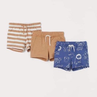 Quần short bé trai H&M KIDS xuất xịn thun cotton lưng thun hoạ tiết xanh dương cam đỏ, khủng long size 8
