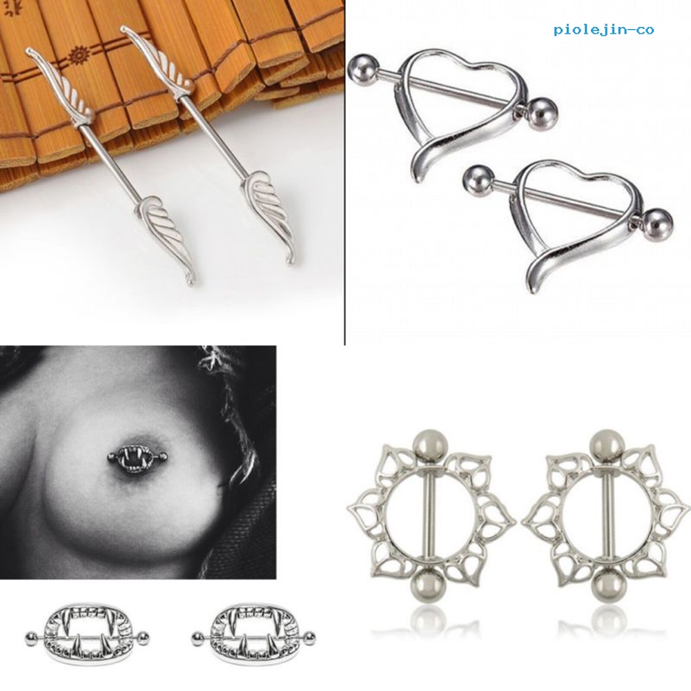 [po] Khuyên Xỏ Cơ Thể Bằng Thép Phẫu Thuật Hình Hoa / Trái Tim