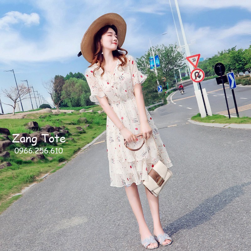 Váy đầm maxi đi biển dạo phố voan Hàn cao cấp Maxi Cherry sang chảnh | BigBuy360 - bigbuy360.vn