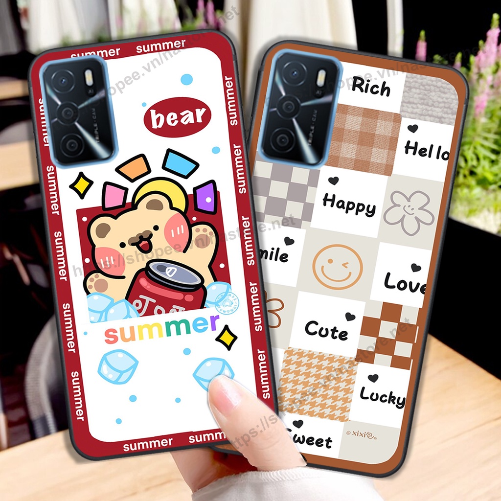 Ốp lưng Oppo A16 / A16K trái tim hình gấu cute cá tính, giá rẻ, cực bền