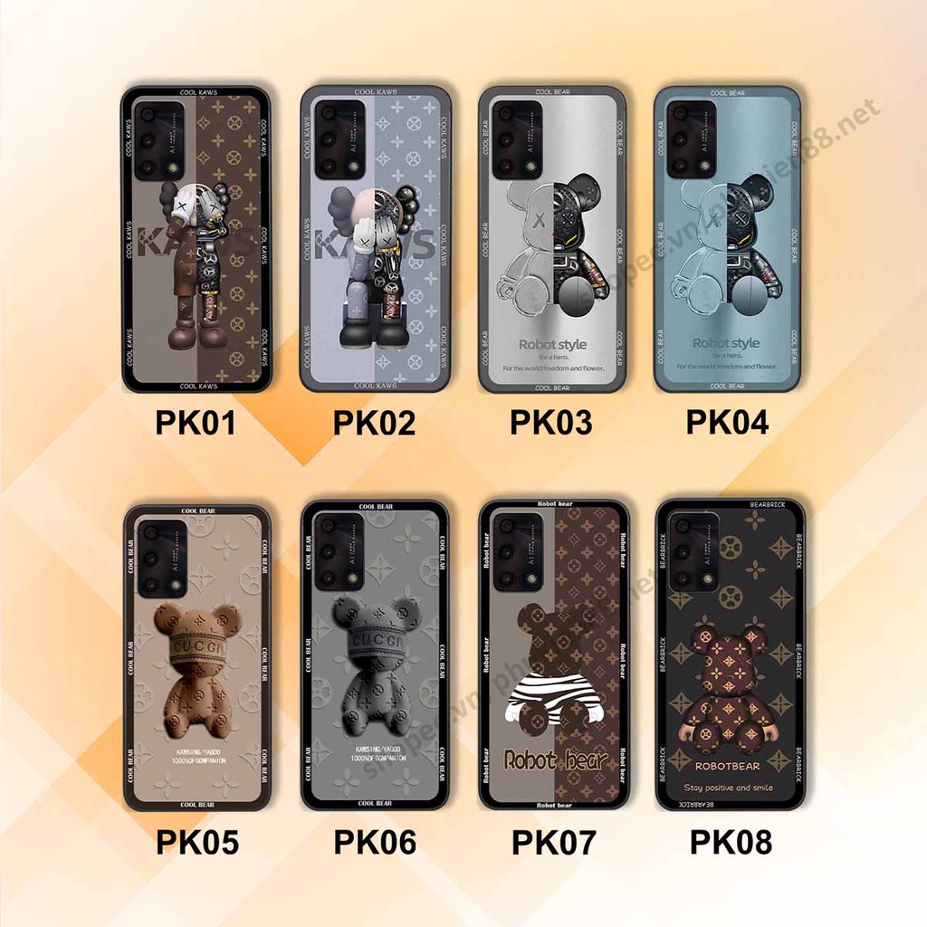 Ốp Oppo A74 / A94 / A95 bear, k@ws thương hiệu phong cách ốp lưng thời trang cao cấp