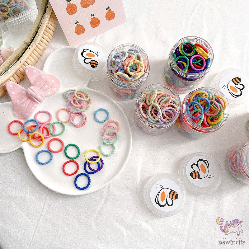 Dây buộc tóc bằng cao su màu huỳnh quang phong cách Hàn Quốc cho bé gái