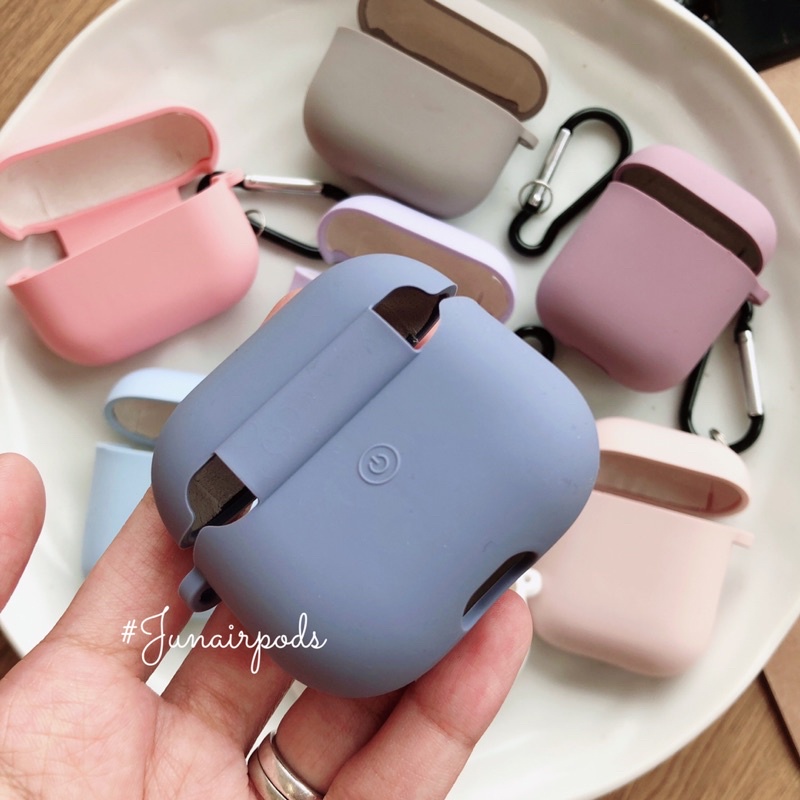 Ốp silicon trơn AIRPODS 1/2/3/PRO bên trong lót nhung