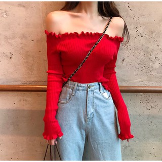 Áo Len Mỏng Trễ Vai