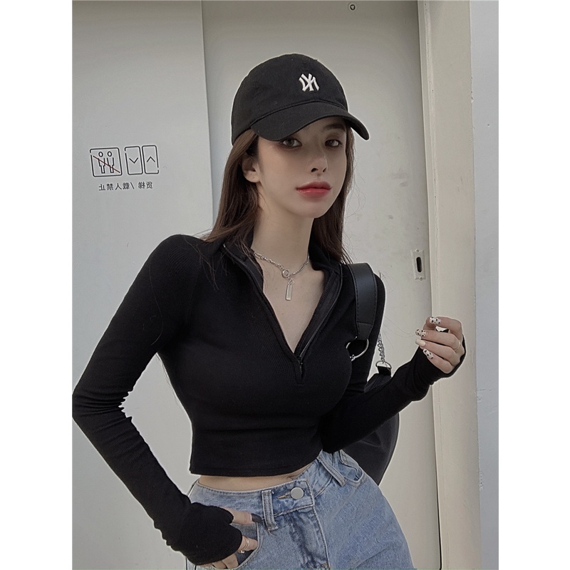 Áo thun ZHELIHANGFEI dài tay dáng ôm thời trang quyến rũ dành cho nữ