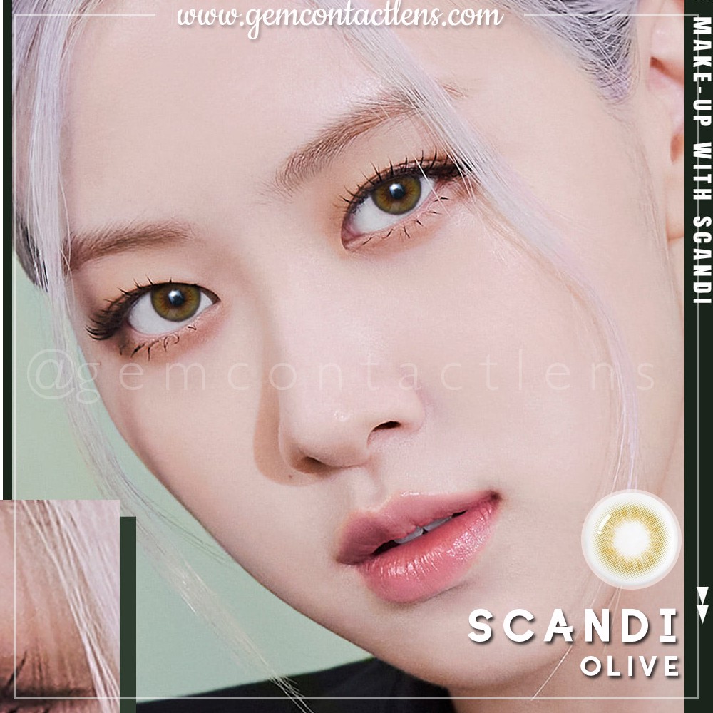 [Lens 1 ngày] Áp tròng SCANDI OLIVE - OLENS KOREA - Lens Ẩm Cao Không Viền Không Giãn Tông Tây Phù Hợp Cho Mắt Nhạy Cảm