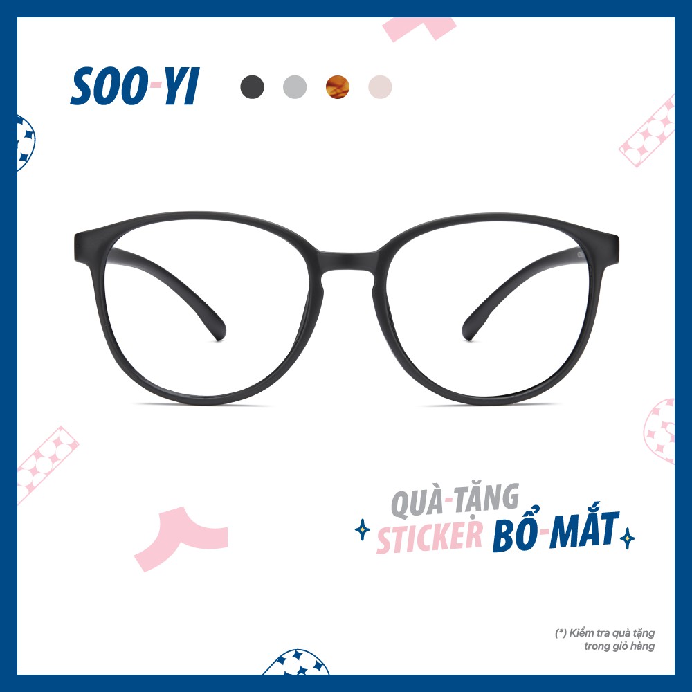 Gọng kính cận nam/nữ Soo-Yi LEE chất liệu nhựa dẻo, mắt tròn, thời trang thanh mảnh