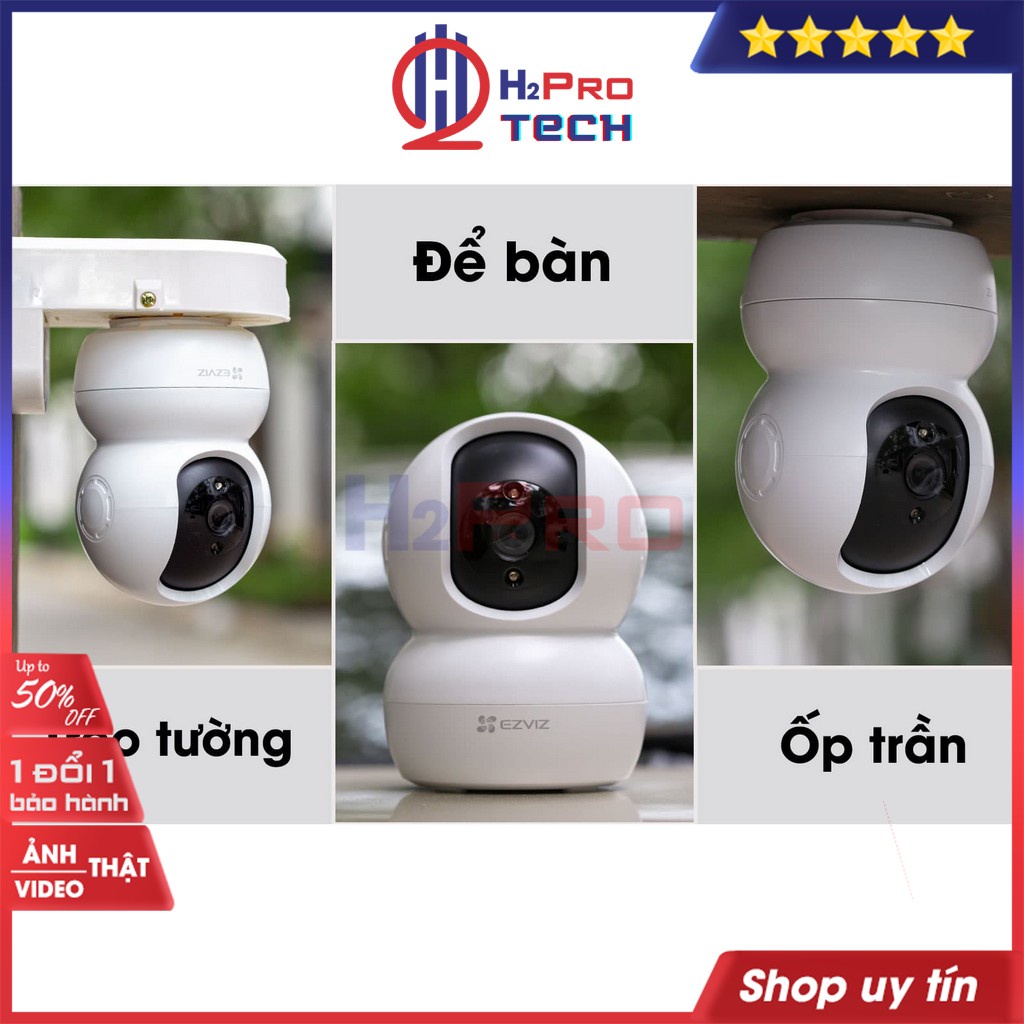 Camera wifi Ezviz, Camera Ezviz TY2 2022 1080p(2M) siêu nét góc rộng xoay 360 - Hàng chính hãng - Shop H2pro