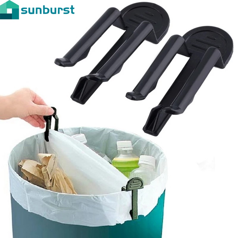Set 2 kẹp nhựa cố định túi đựng thùng rác chống trượt sáng tạo tiện lợi cho gia đình