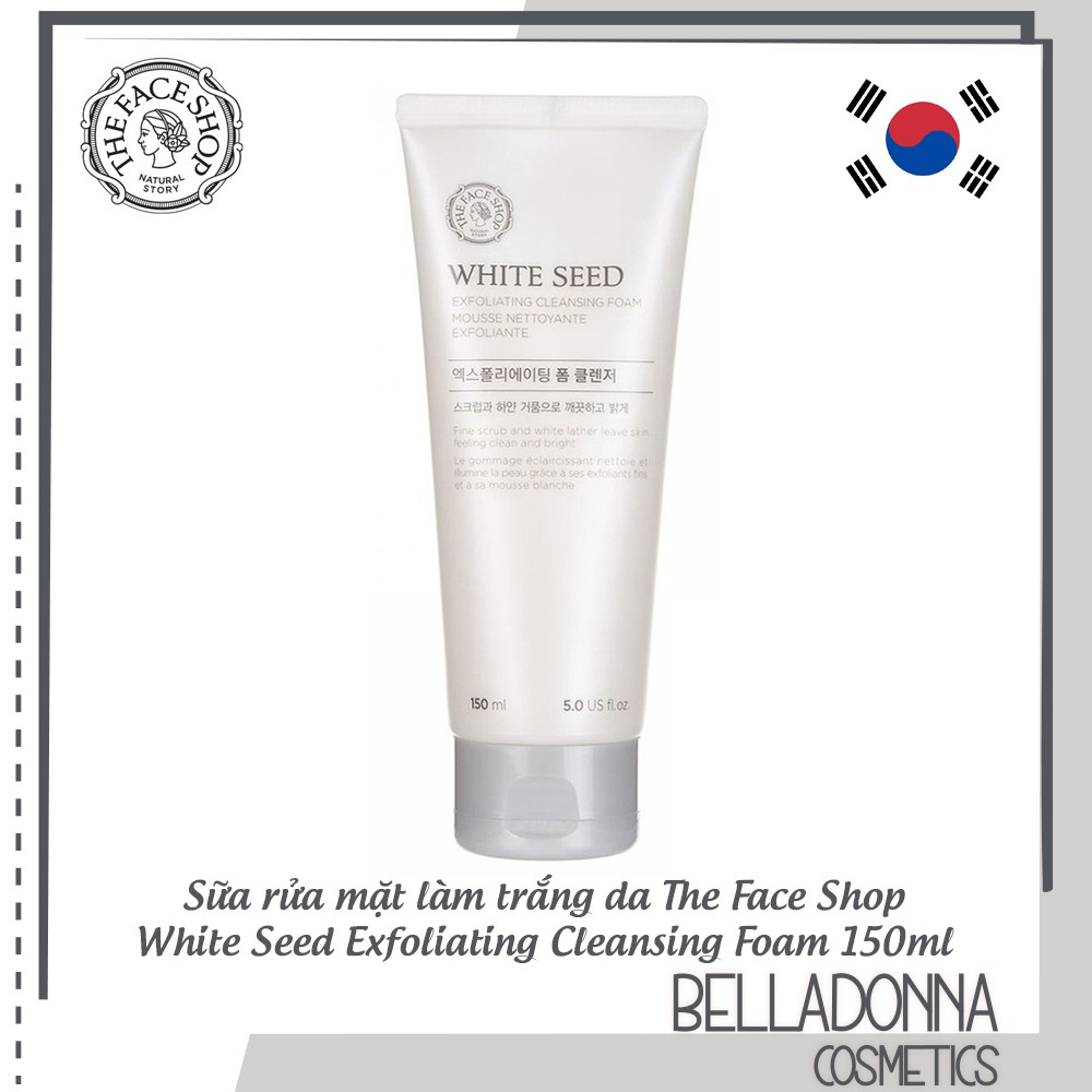 Sữa rửa mặt trắng sáng da The Face Shop White Seed Exfoliating Cleansing Foam 150ml | BigBuy360 - bigbuy360.vn