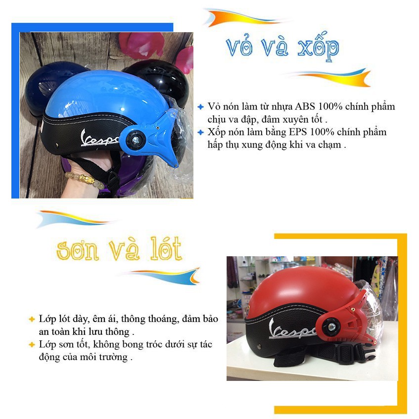 Mũ nón bảo hiểm Vespa xinh xinh