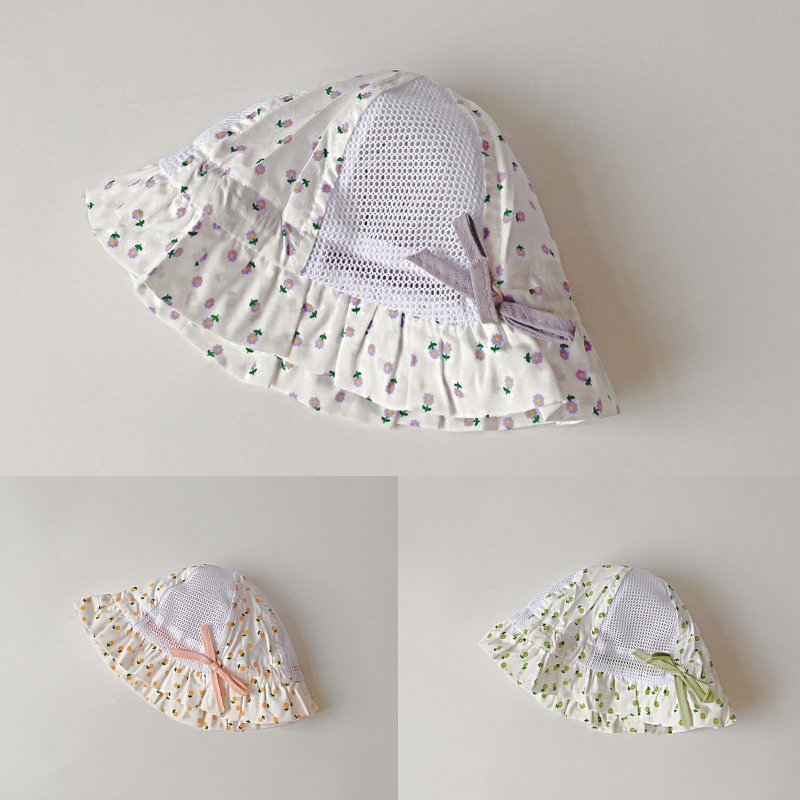 Nón Tai Bèo Cotton Họa Tiết Hoa Xinh Xắn Cho Nữ