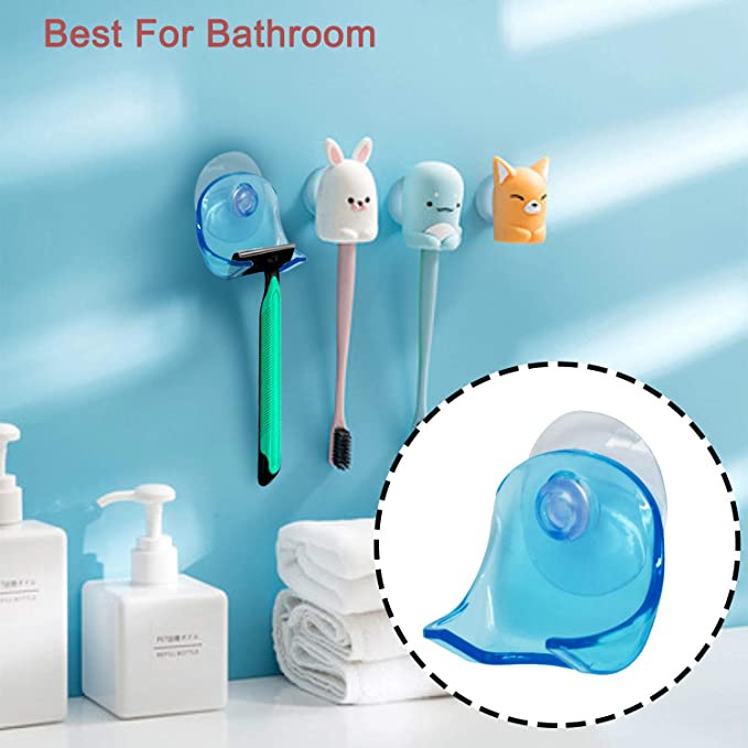 Giá Đỡ Dao Cạo Râu Có Giác Hút Gắn Tường Bằng Nhựa Trong Suốt Thông Dụng Cho Nhà Tắm