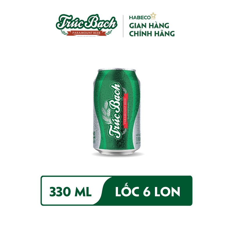 HỎA TỐC HÀ NỘI - Lốc 6 lon Bia Trúc Bạch - HABECO (330ml/ lon)