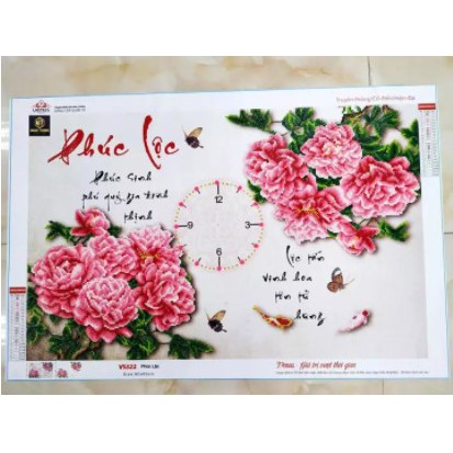 tranh đính đá đồng hồ phúc lộc vs322 (90×60)
