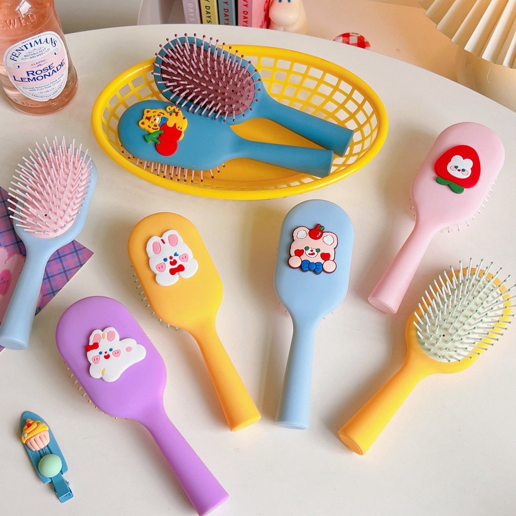 Lược mini bỏ túi chống rụng tóc, chải tóc xoăn, massage đầu dành cho nữ siêu dễ thương